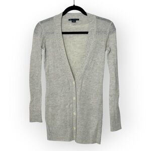 Armani Exchange Grey & Silver Knit Button Up Cardigan XS
